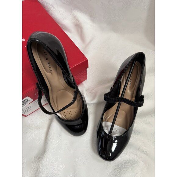 Kelly & Katie Chesela Black Patent Leather Mary Jane Pump Heels Shoes 6.5 NEW - Picture 5 of 11